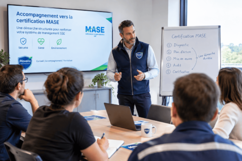 Référentiel-MASE-2024 Consultant Movens Prévention expliquant les 5 axes du référentiel MASE